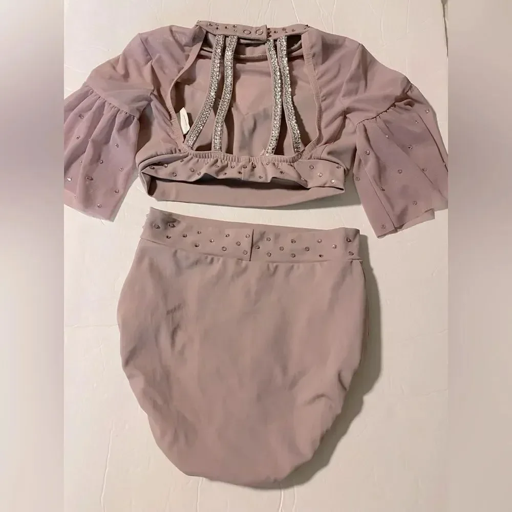 Kelle dance solo costume mauve 2 piece 2972 butterflies lyrical contemporary MC